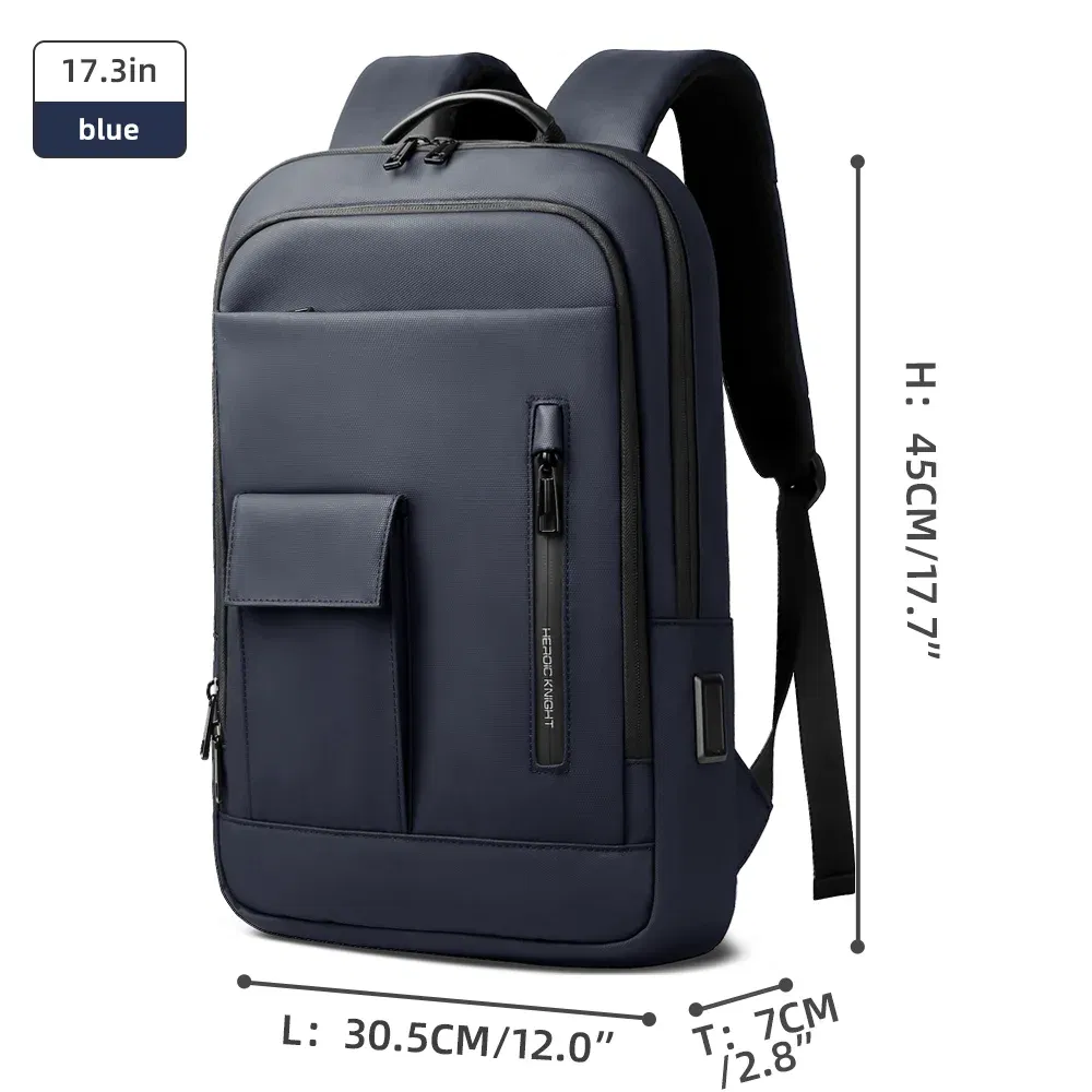 Color: SKY BLUE, Ships From: CHINA - Heroic Knight Slim Backpack for Men Multifunction Work Backpack for 15.6" Laptop  bag Waterproof Business Bag College Bag Male
