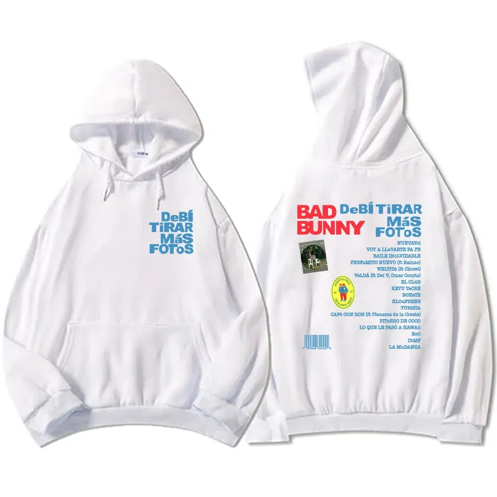 Color: ROYAL BLUE, Size: XXXL - Unisex Streetwear Bad Bunny DTMF Hoodies 2025 New Album Deb?­ Tirar Más Fotos Printing Sweatshirts Winter Comfortable Male Hoodie