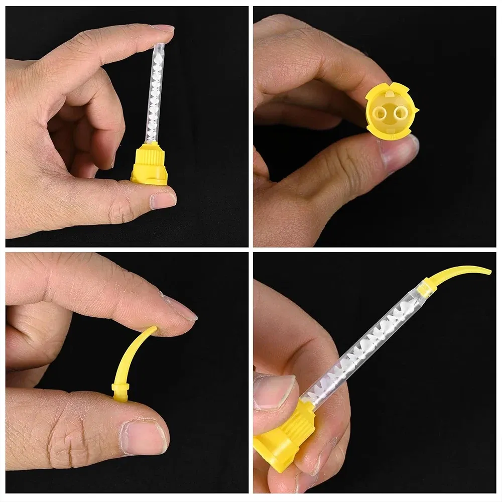 Color: GRAY - Denspay 50Pc Dental Silicone Rubber Conveying Mixing Head Disposable Impression Materials Mixing Tube Dentistry Materials