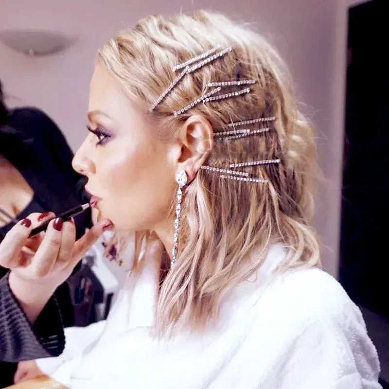 Color: Lemon yellow, Ships From: CHINA - 2020 New Elegant Rhinestone Hairpins Women Girls Hair Clips Pin Accessories Hair Ornaments Hairclip Hairgrip Barrettes Headdress