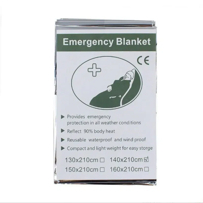 Color: green, Ships From: CHINA - Emergency Thermal Poncho Blanket Lightweight Folding Water Resistant Windproof Sunshade Reusable First Aid Camping Mat Pad