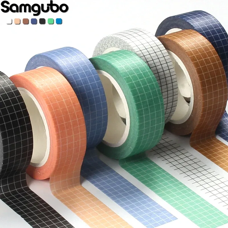 Color: Gold - 10M Pure Color Grid  Washi Tape Set Masking Tape Journaling Supplies Washy Tape Organizer Washitape Stationery Sticker Scrapbook
