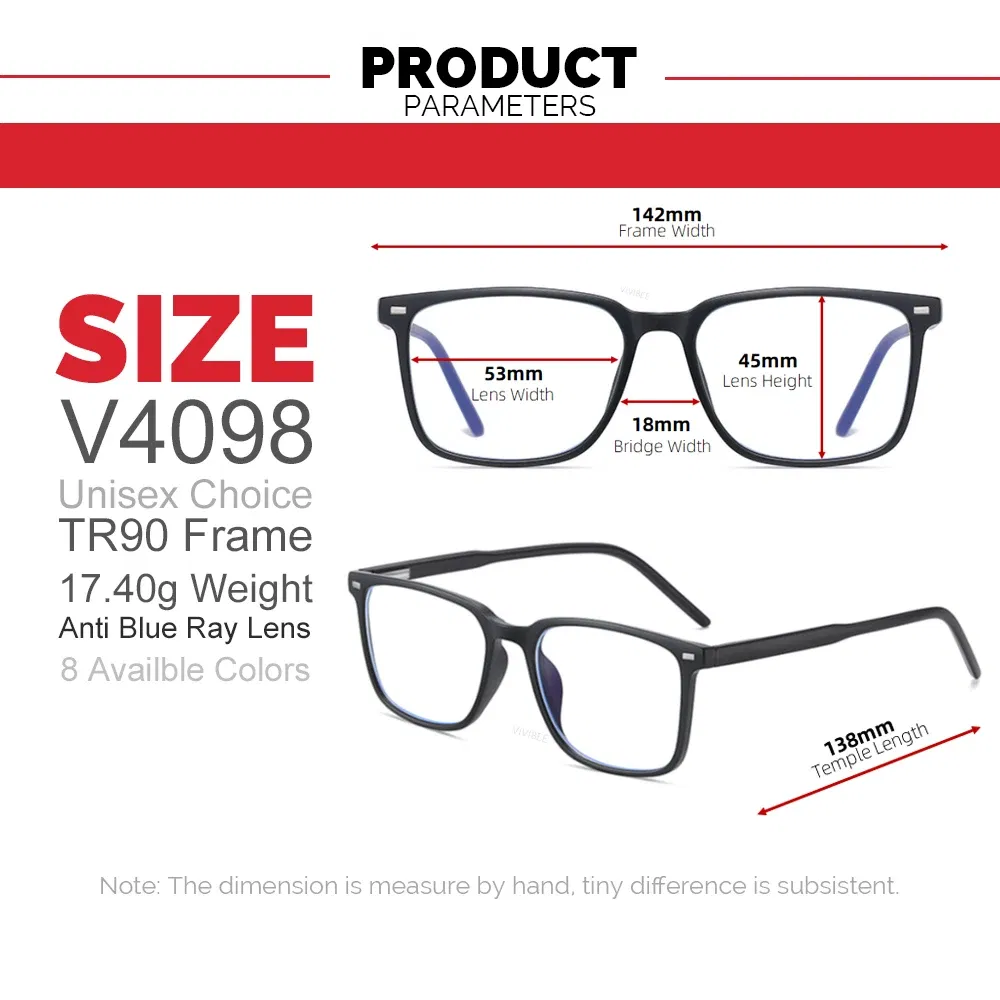 VIVIBEE Customized Prescription Glasses Men TR90 Matte Black Square Myopia Eyewear Optical Classic Astigmatism Eyeglasses