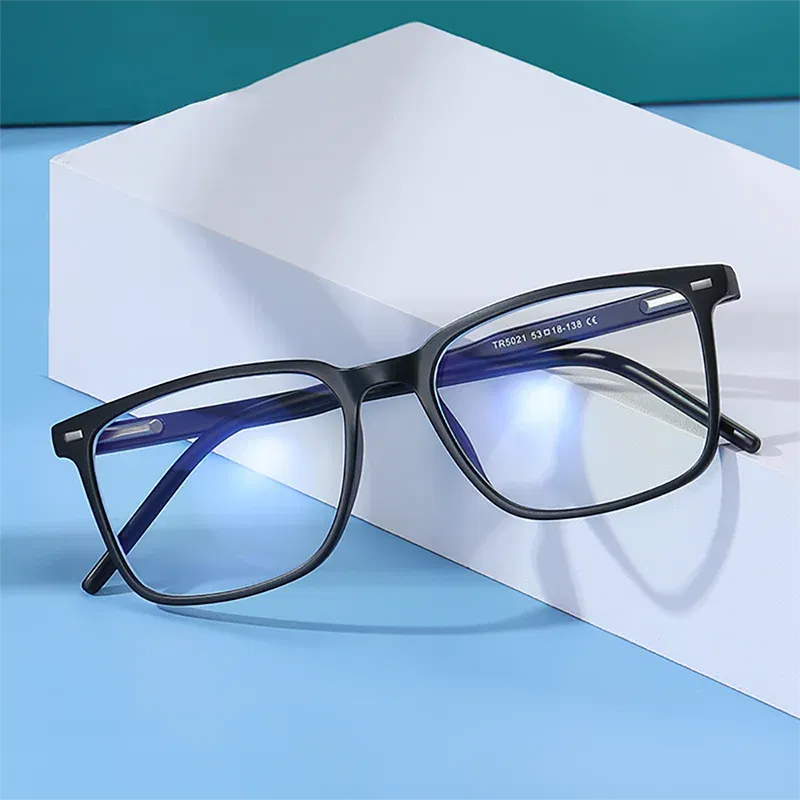 VIVIBEE Customized Prescription Glasses Men TR90 Matte Black Square Myopia Eyewear Optical Classic Astigmatism Eyeglasses