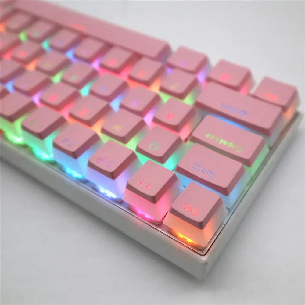 Color: Yellow - 104 Keys Pudding Theme Keycap OEM Profile ABS PBT Double Shot Keycap For Mx Switch Mechanical Keyboard RGB Backlit Key Caps