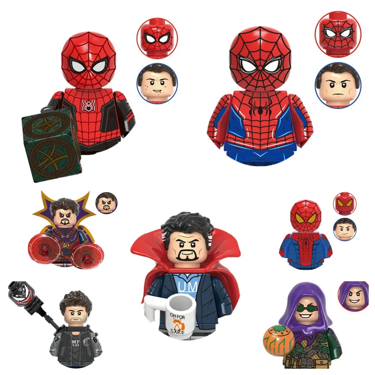 Color: Yellow - Hot toys New  Marvel superhero Building blocks Doctor Strange Spider-Man Brick toy action figures Children's toy party gifts