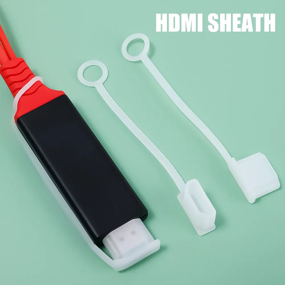 Color: BROWN - 5/1pcs Dust Plug for HDMI-compatible Cable Dust Cover Strap Dustproof Waterproof Anti-loss Cap for HDMI-compatible Phone Cables