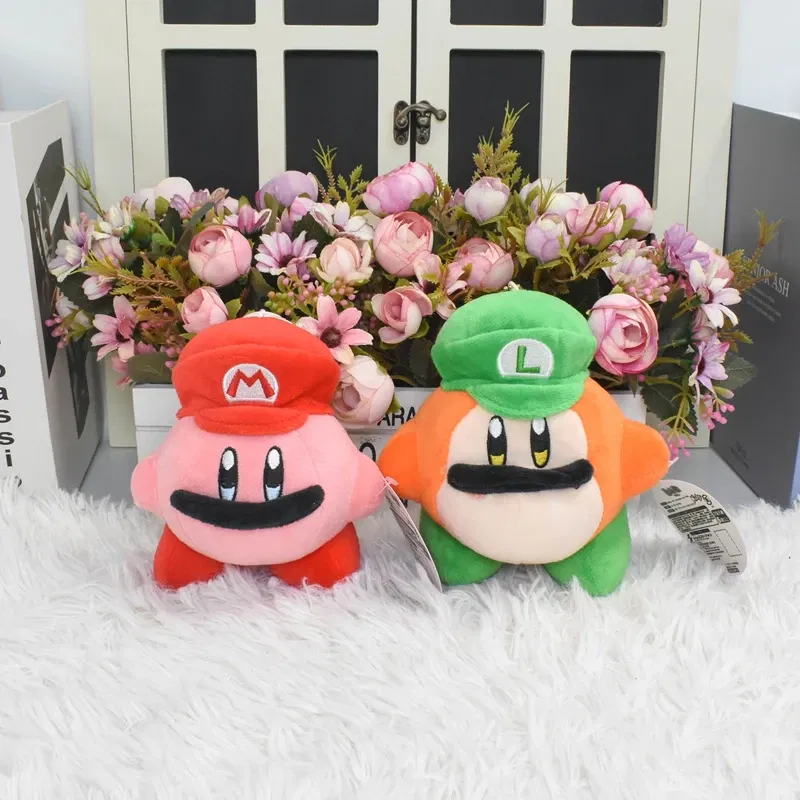 Color: Red - Kirby King Dedede Waddle Dee Meta Knight Elfilin Plush Toy Kawaii Cartoon Peluche Doll for Kids Birthday Christmas Gift