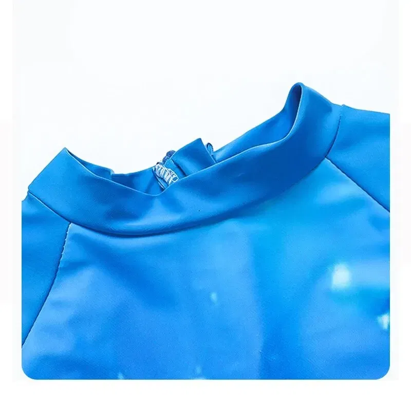 Size: L, Color: Blue - Children's Summer Bathing Suit One-piece Boys Little Middle Children Cute Cartoon Baby Children Swimming in Hot Springs Special