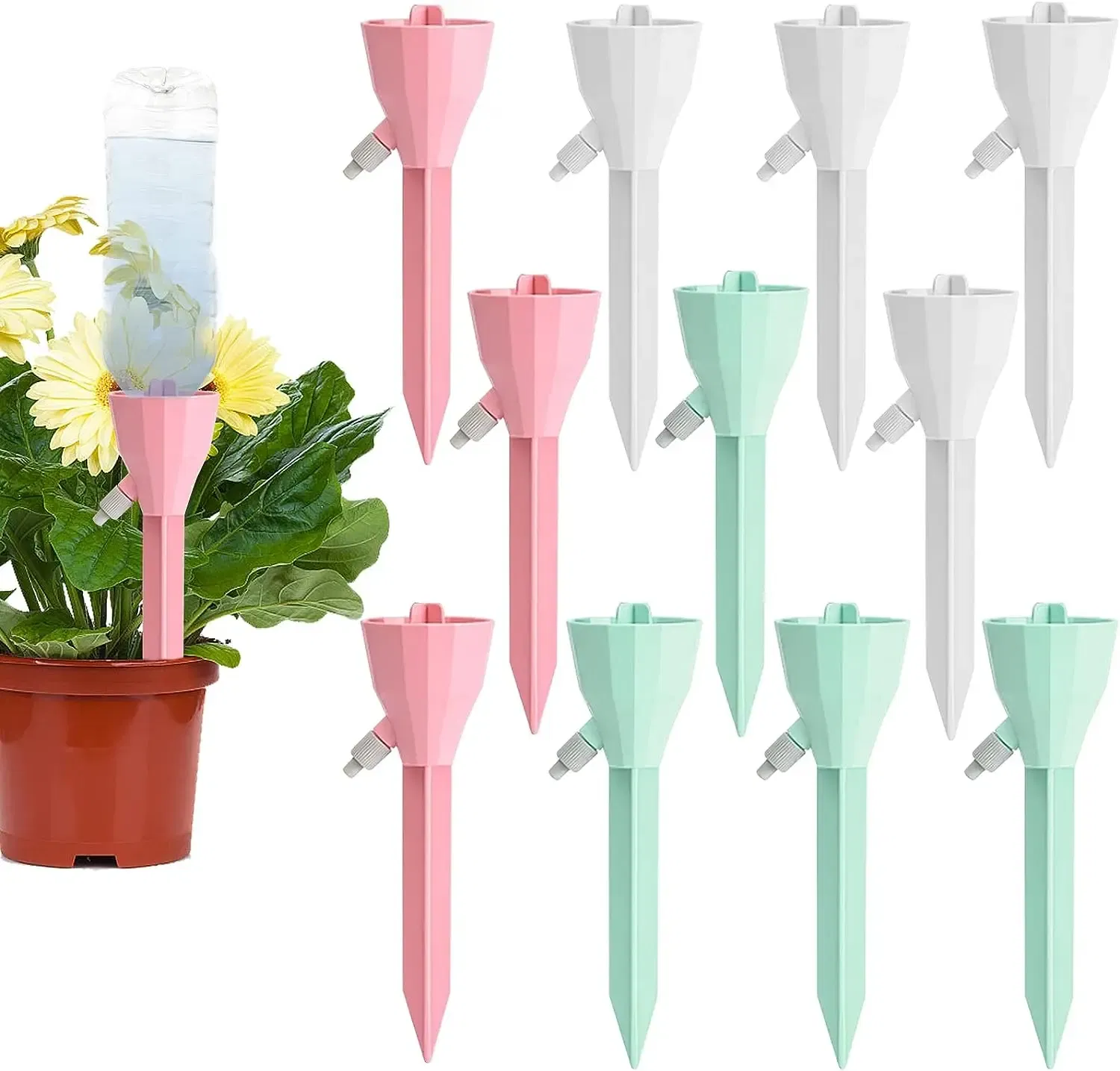 Color: Yellow - Drip Waterer Watering Device Household Timer Waterer Drip Irrigation Travel Water Seepage Sprinkler Automatic Watering Home