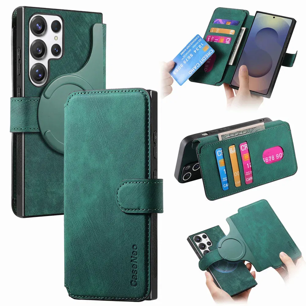 For Samsung Galaxy S25 Ultra 5G 2In1 Detachable Leather Wallet RFID Case For Galaxy S24 FE Etui Phone S25 S 24 Plus Magnet Cover
