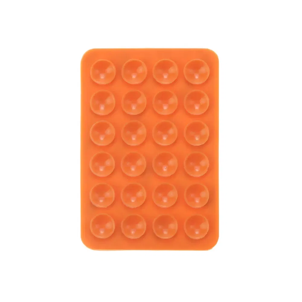 Color: Brown - Silicone World Square Silicone Mobile Phone Fixing Suction Cup Car Mounted Bracket Phone Case Universal Anti Slip Suction Cup