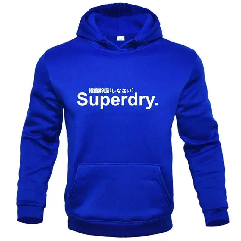 Color: Dark Grey, Size: XL - spring autumn superdry printed Men women Hoodies Fleece Warm Mens Sweatshirt Fashion Men Fleece Warm Sweatshirt