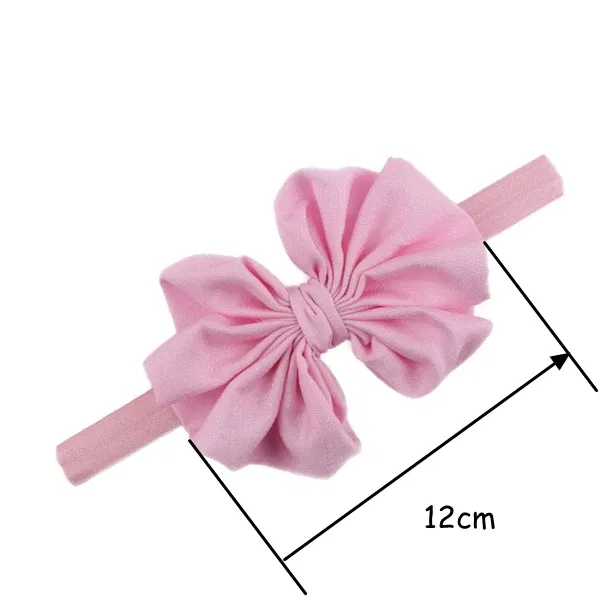 Color: Pink - Baby girls hair bow flower Headband  Kids Girls Bowknot Elastic Hair Band Headwear Newborn Head Band children hair Accessories