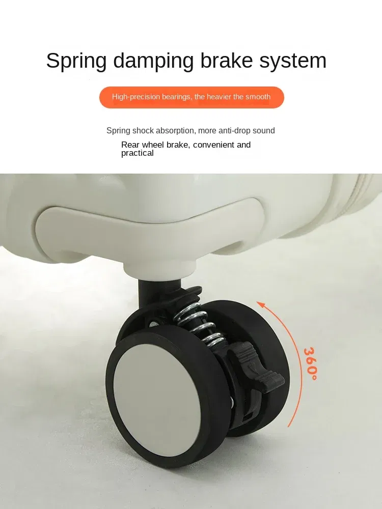 Color: Beige, Luggage Size: 20Inches 500mm - Wide Pull Rod Suitcase 2024 New Universal Wheel Small Lightweight Boarding Luggage 20 inch Password Lock Travel Case