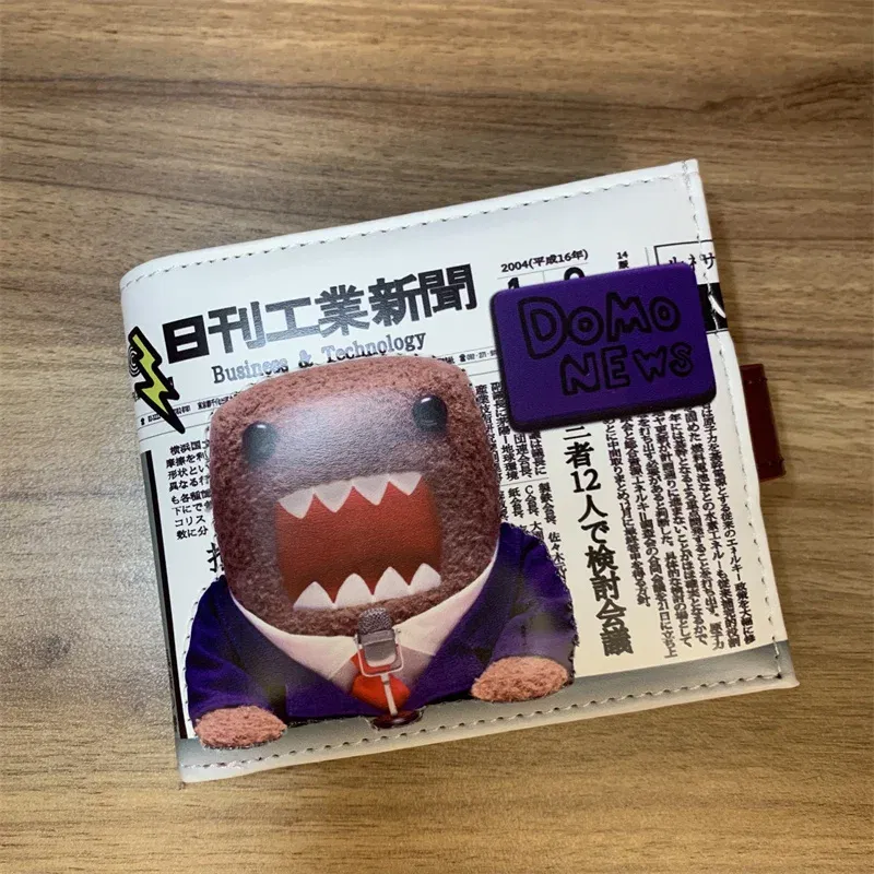 Cute Domo Kun Wallet Purse Leather Small Short Wallets for Women Men Cartoon Anime 3D Kawaii Purses Money Clips Bag