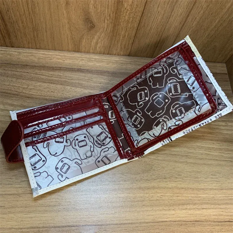 Cute Domo Kun Wallet Purse Leather Small Short Wallets for Women Men Cartoon Anime 3D Kawaii Purses Money Clips Bag