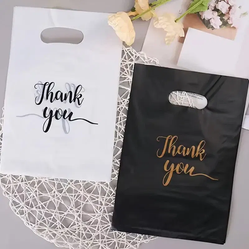 Gift Box Size: Other, Color: WHITE - 10 Spot Wholesale Gift Packaging Bags, Four Finger Flat Pockets, Gratitude Handbags, Clothing Bags, Cosmetics