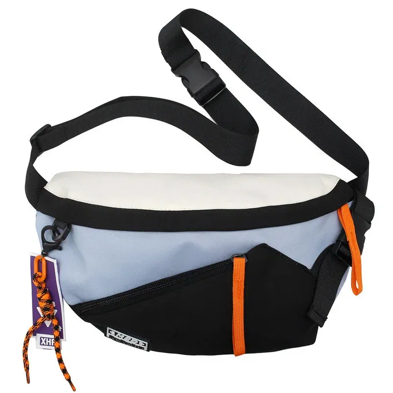 Color: PURPLE - Chest Rig Bag Women Fanny Pack Streetwear Chest Bags Multi-function Unisex Nylon Hip hop Waist Bag Phone pocket