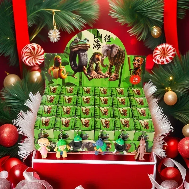 Color: Yellow - 24PCS Italian Brainrot Blind Box Toy Tungtungtung Sahur Tralarero Tralala Bombardinocrocodilo Figures Key Chain Birthday Gift