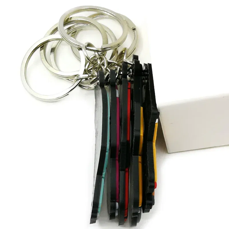 Color: PURPLE - 1PCS PVC Key Ring 6 Colors of Car Shape Keychain charms Colorful Key Chain Key Holder Fit Little Boy Gift Kids Toys