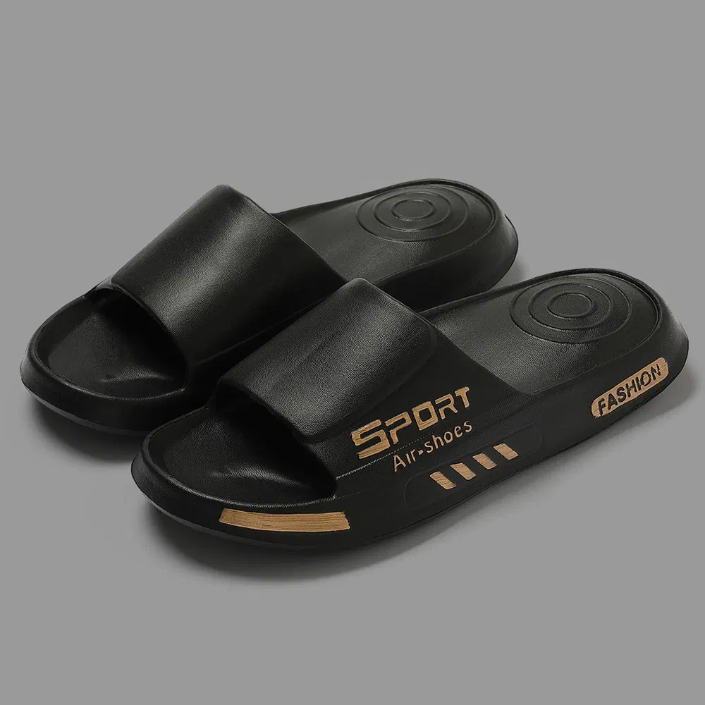 Color: Brown, Shoe Size: 44-45, Ships From: CHINA - BASATU Fashion Men's Slippers PVC Soft Sole Non-slip Slides Casual Outdoor Beach Flip Flops Home Bathroom Sandal Couples Slipper