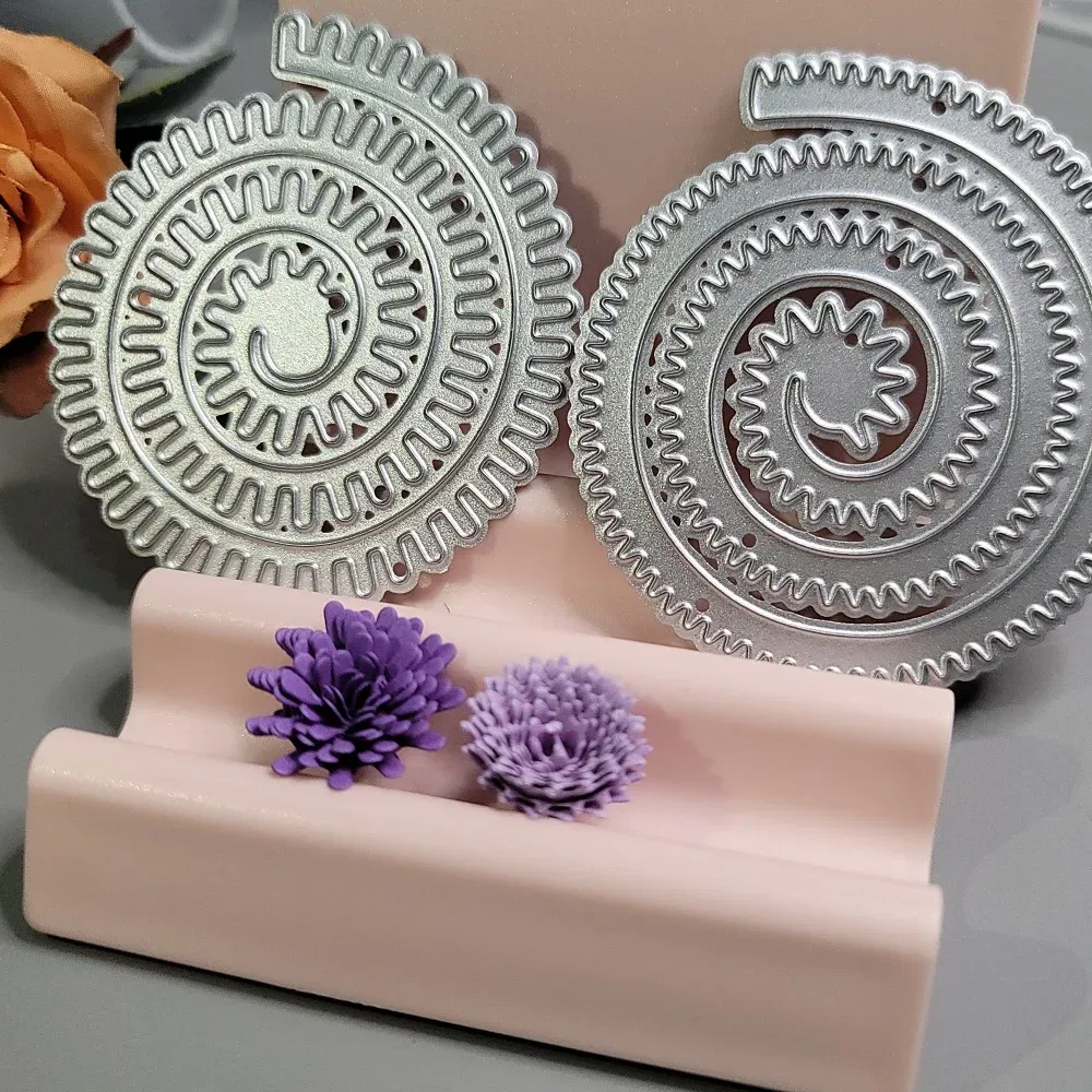 Color: Dark Khaki, Size: S, Ships From: CHINA - 6 Styles Spiral Flower Metal Cutting Dies Scrapbook Embossing Circle Die Cuts Album DIY Craft Cutting Die 2023 New