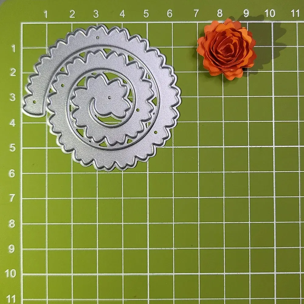 Color: Dark Khaki, Size: S, Ships From: CHINA - 6 Styles Spiral Flower Metal Cutting Dies Scrapbook Embossing Circle Die Cuts Album DIY Craft Cutting Die 2023 New