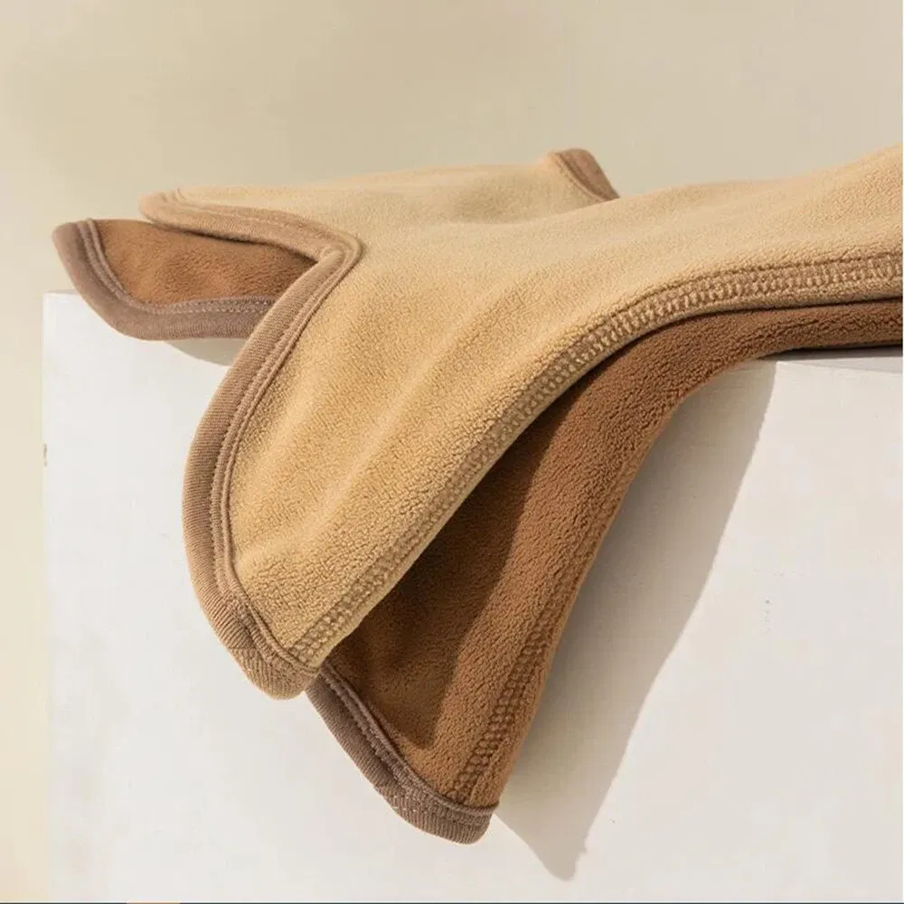 Color: Beige, Size: One Size - Baby Hats Scarf Set Winter Toddler Polar Fleece Balaclavas Infant Cute Ear Protection Beanies Boys/Girls Warm Caps Scarf Set