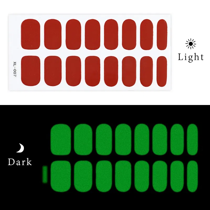 Color: Red - Halloween Self Adhesive Nail Sticker Full Cover Nail Art Decor Stickers for Nails Luminous Nail Decoration for Women Girls