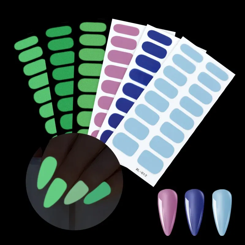 Halloween Self Adhesive Nail Sticker Full Cover Nail Art Decor Stickers for Nails Luminous Nail Decoration for Women Girls