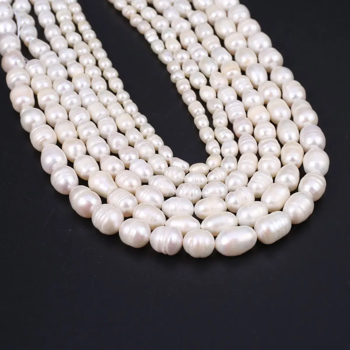 Color: WHITE, Item Diameter: 7mm - Rice Beads A Quality Natural Freshwater Pearls 5-6mm Loose Spacer Beads for Jewelry Making Supplies DIY Women Necklace Bracelet