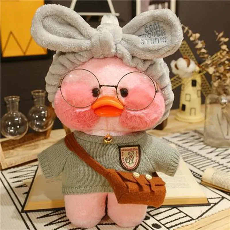 Color: camel, Height: 11cm-30cm - 30cm Kawaii Lalafanfan Duck Plush Toy Cartoon Lalafanfan Duck Doll Soft Stuffed Animal Plushie Birthday Gifts For Girl Children