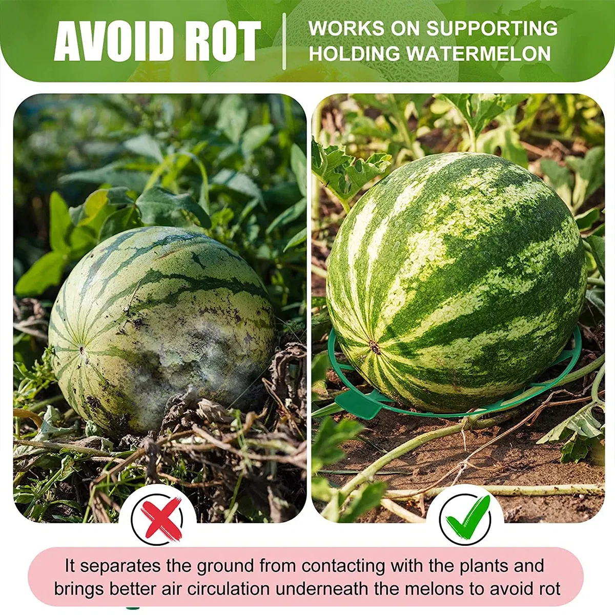 Color: Brown, Size: 4XL - 10Pcs Watermelon Stand Fruit Stand Support Basket Frame Vegetables Plant Tray Rack Melon Squash Pumpkin Protective Holder