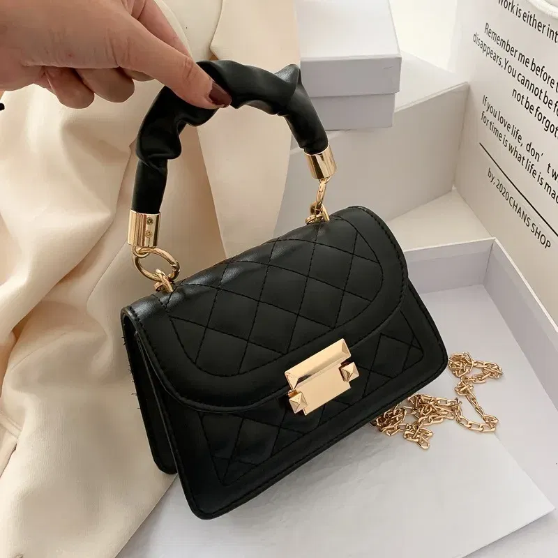 Color: WHITE, Size: Extra Large - Women's Bags Classic Fashion Handbag Small Square Chain Crossbody Bag crossbody bags for women  handbags