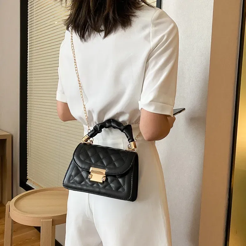 Color: WHITE, Size: Extra Large - Women's Bags Classic Fashion Handbag Small Square Chain Crossbody Bag crossbody bags for women  handbags