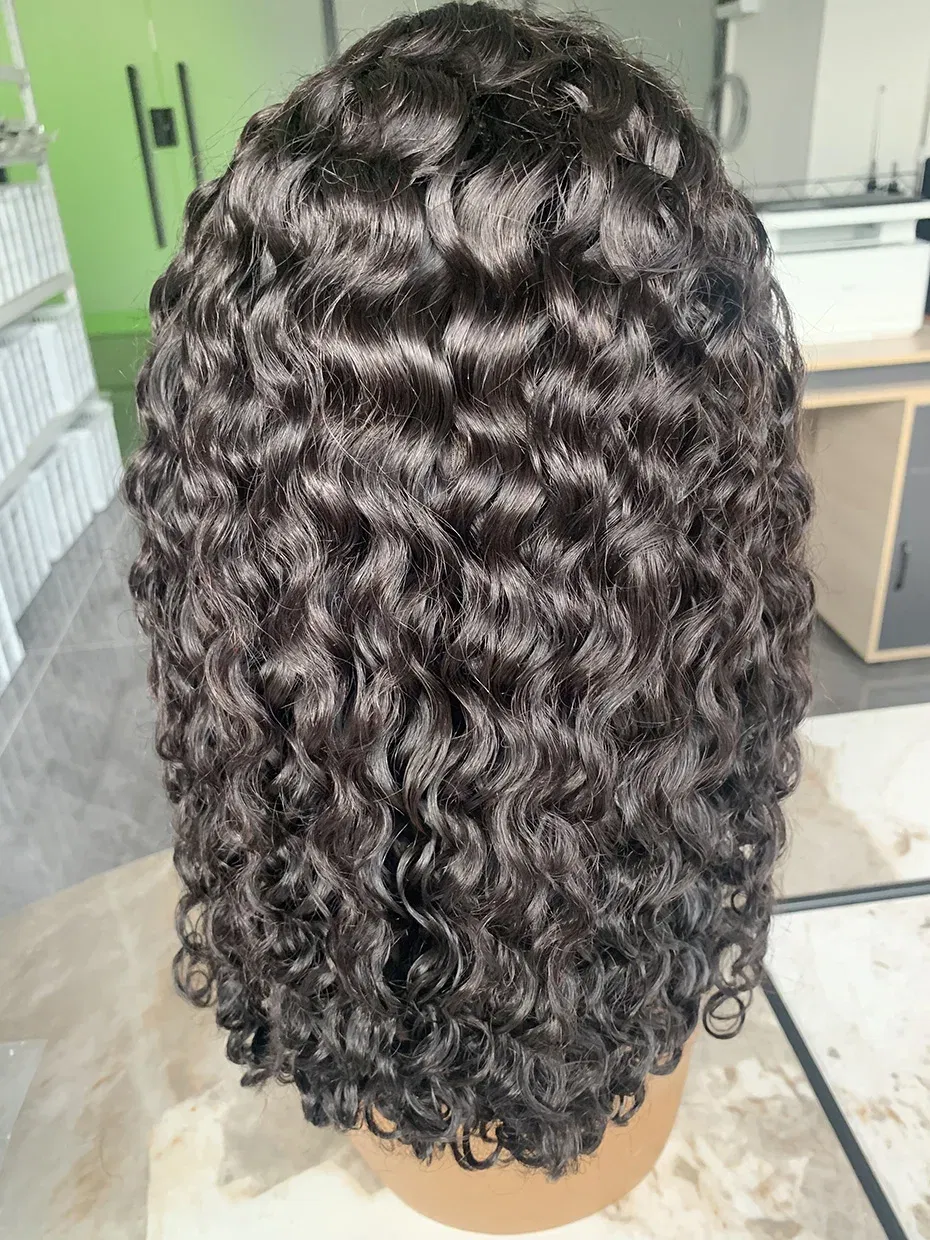 Hair Color: Natural Color, Ships From: CHINA, Stretched Length: 14inches, Density: 250% - Real 250 Density 13x4 Short Bob Wet and Wavy Human Hair Wigs Vietnam Raw Virgin Double Drawn Water Wave 13x6 Frontal Wig HD Lace