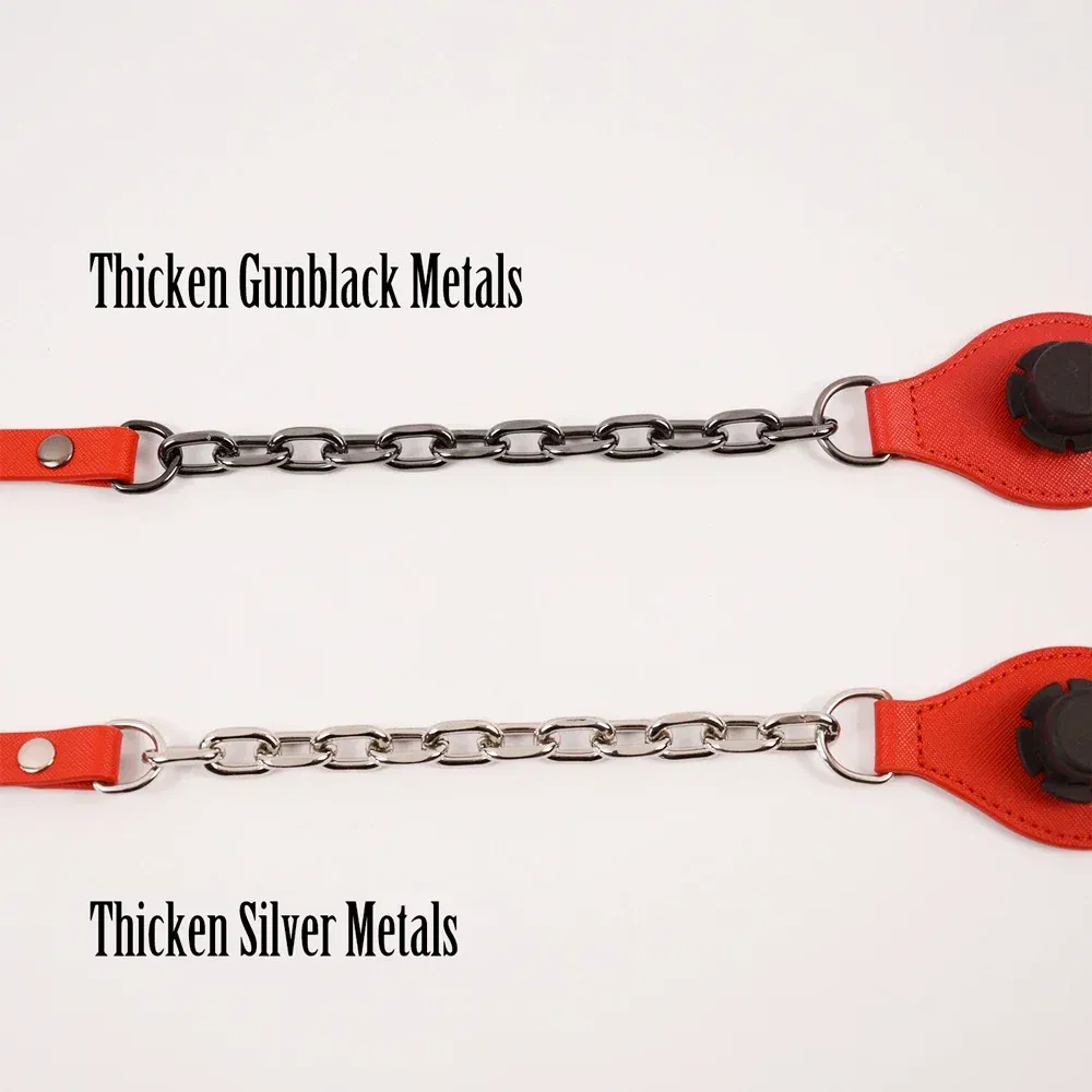 Color: Silver, Ships From: CHINA - Tanqu New Arrival Long Edge Painting Handles Faux Leather Flat PU Belt and Drops with Thicken Shiny Chain for OBag for EVA O Bag