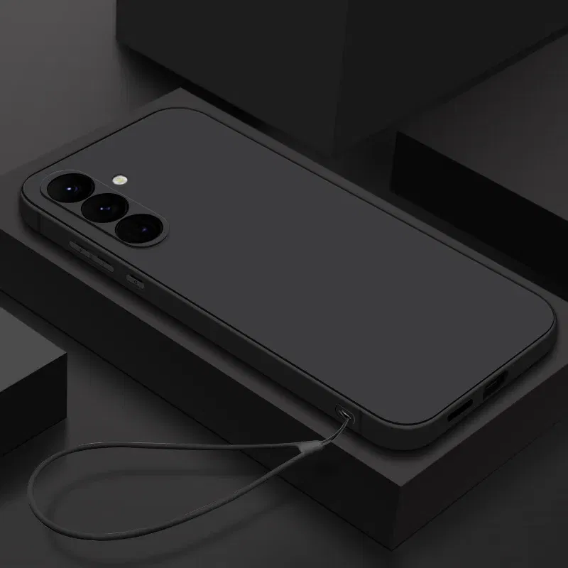 Material: CANVAS, Color: GRAY - Soft Silicone Lanyard Case For Samsung Galaxy S23 S24 S25 Ultra S23 S24 FE A56 A55 A53 A54 A35 A36 A15 A16 A25 5G Phone Cover