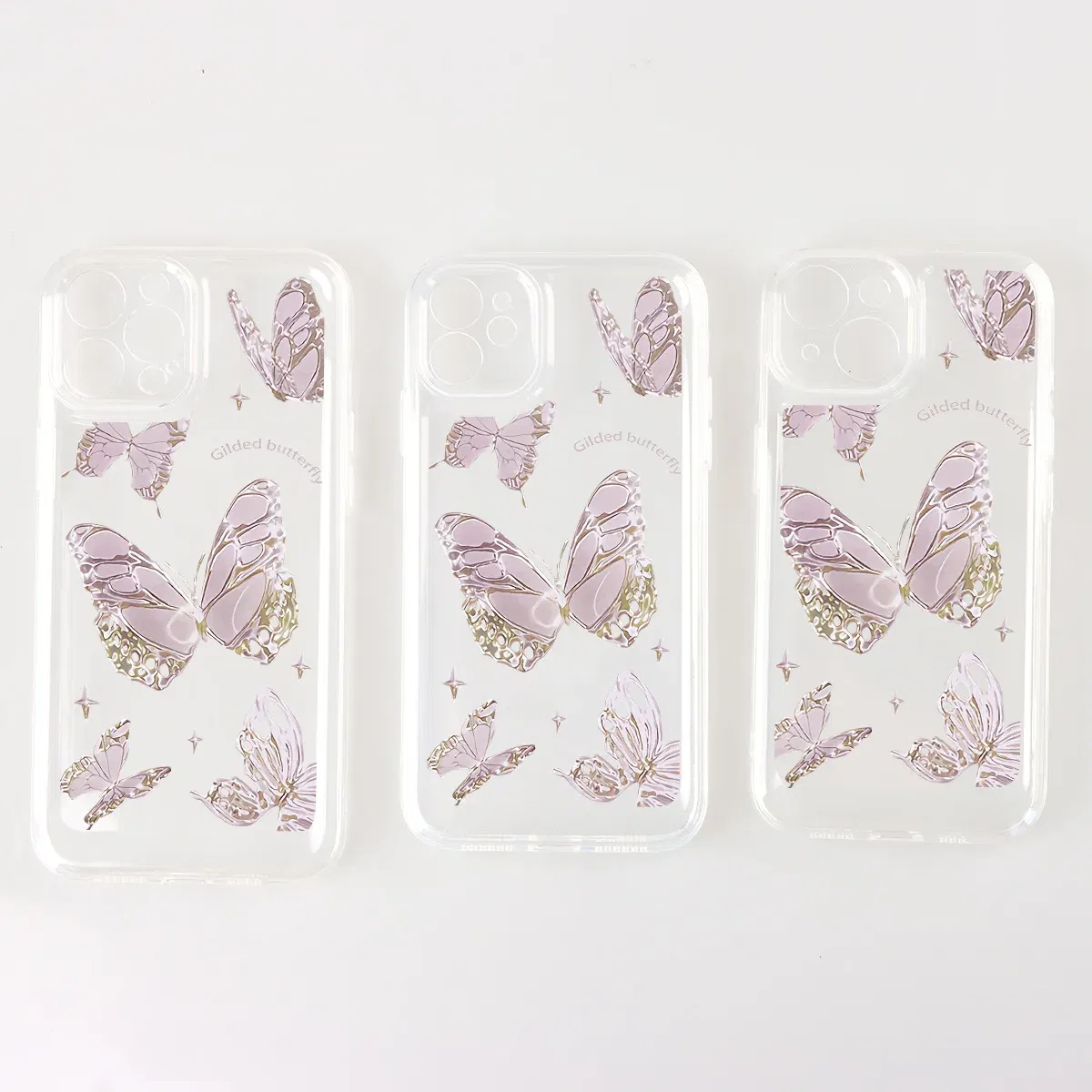 Color: Clear, Material: PU - Simple Space Transparent Anti-fall Phone Case For iPhone 15 11 14 13 12 Pro Max Plus Silicone Protect Flower Butterfly Cover
