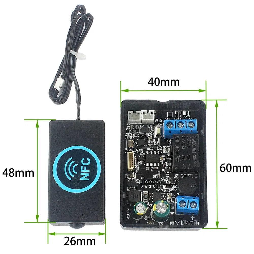 Color: Orange - Mobile phone NFC fingerprint relay control module DC10V-120V IC card induction access controller Switch locomotive car unlock