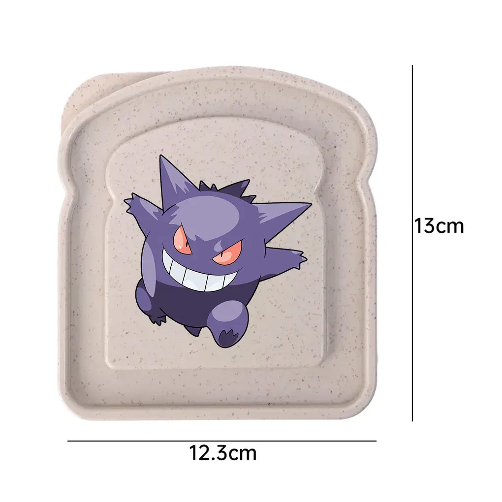 Color: Yellow - new pokemon Sandwich Containers Lunch Toast Storage Box With Lid Portable Food Storage Reusable Microwave Lunch Sandwich Box