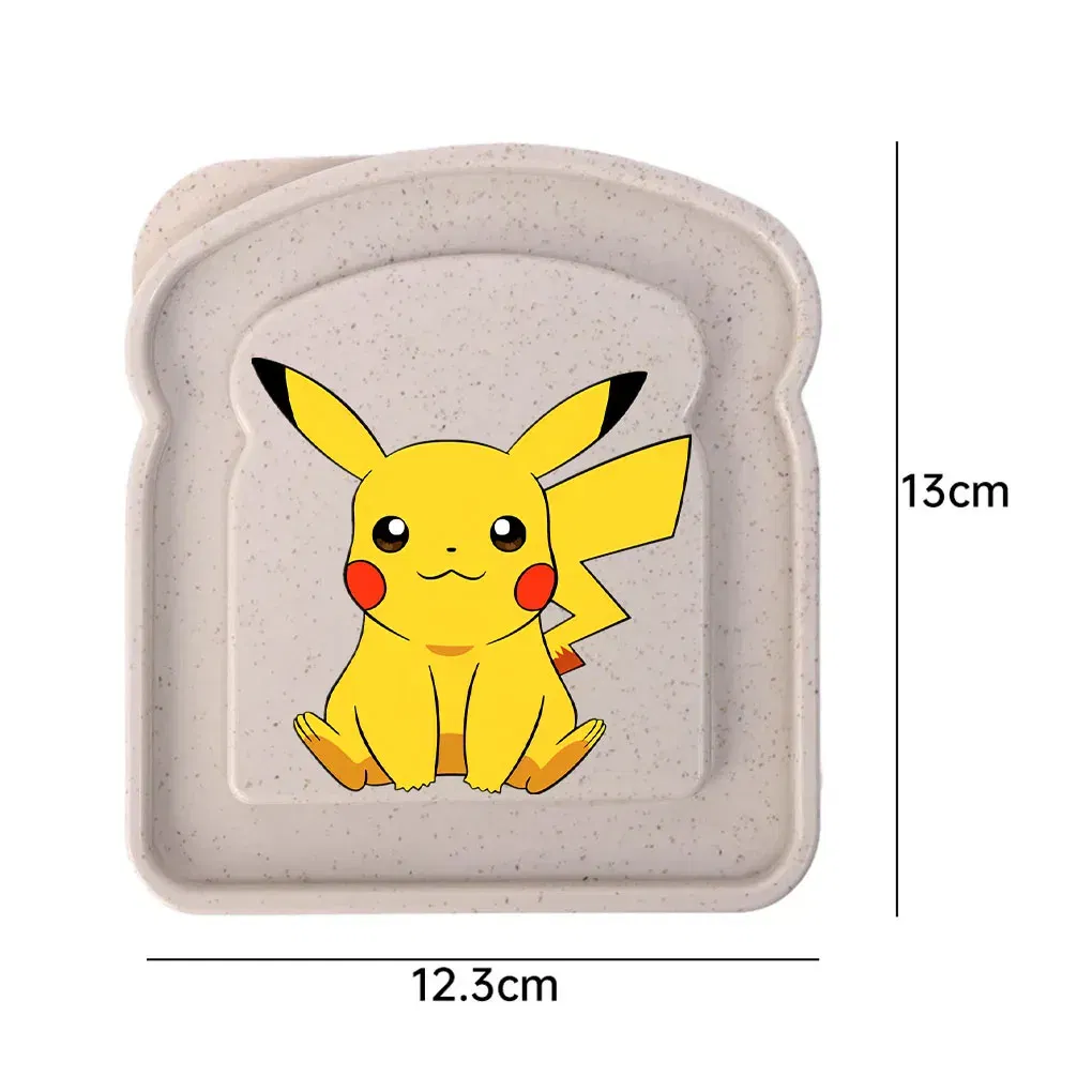 Color: Yellow - new pokemon Sandwich Containers Lunch Toast Storage Box With Lid Portable Food Storage Reusable Microwave Lunch Sandwich Box