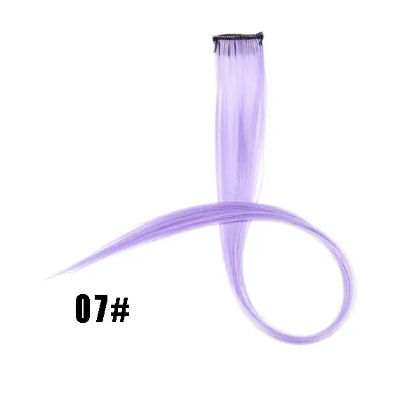 Color: NC/4HL, Stretched Length: 22inches - Synthetic Clip-in Hair Extensions 22" Long Colorful Straight Hair Pieces Synthetic Hairpieces for Daily Festival Party