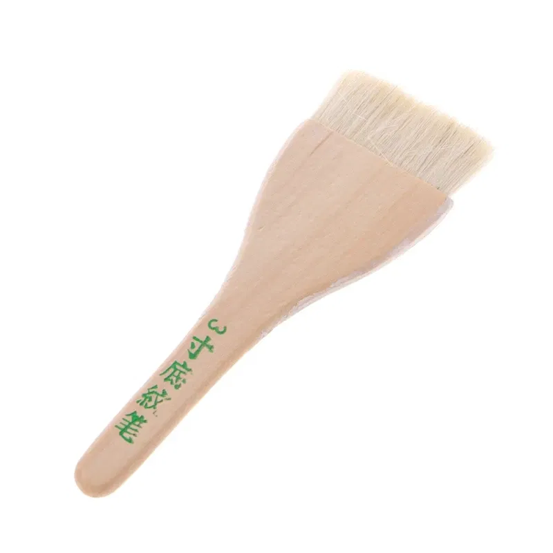 Color: Light Grey - Goat Hair Paint Brush Ceramic Pottery Painting with Handle Drawing Brush for Teacher Students Painting Course Teaching