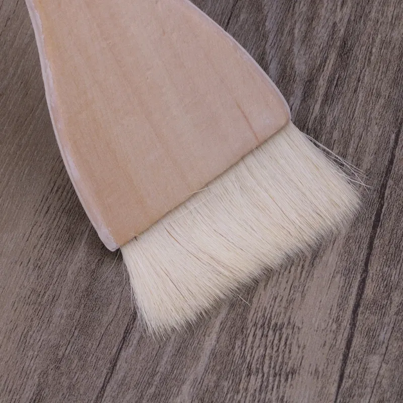 Color: Light Grey - Goat Hair Paint Brush Ceramic Pottery Painting with Handle Drawing Brush for Teacher Students Painting Course Teaching