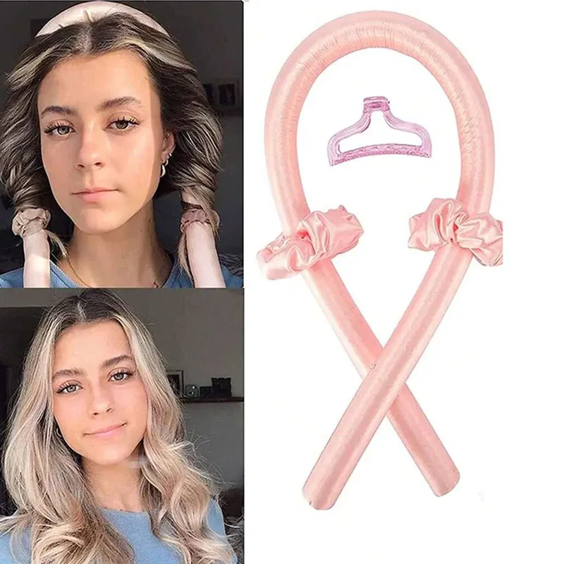 Color: Pink - 1pc Women Unheated Curling Stick Unheated Curling Head Sleeping Foam Sponge Curler Convenient Practical DIY Hair Tool Accessorie