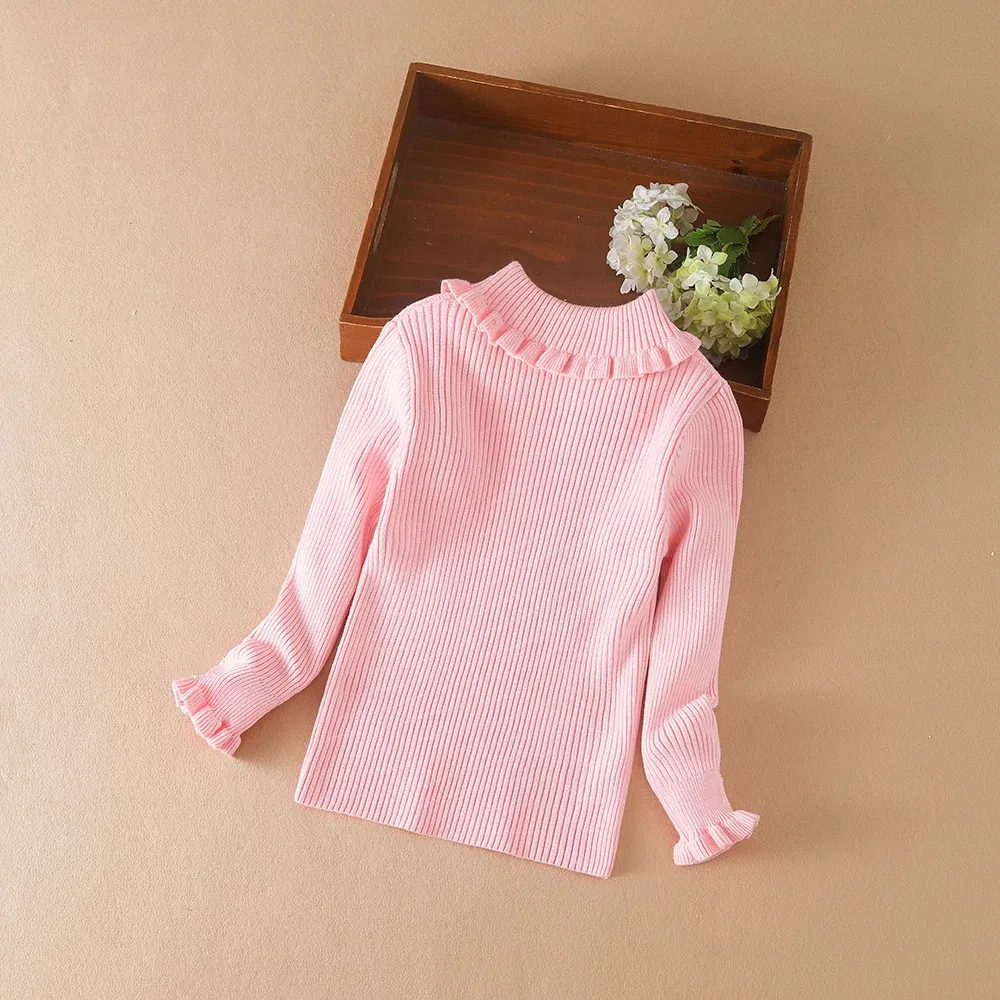 Color: black, Kid Size: 5T - Girls Sweater 2025 New Winter Children Clothes Kids Tops Warm Knitwear Kids Sweater Baby Girls Turtleneck Sweaters