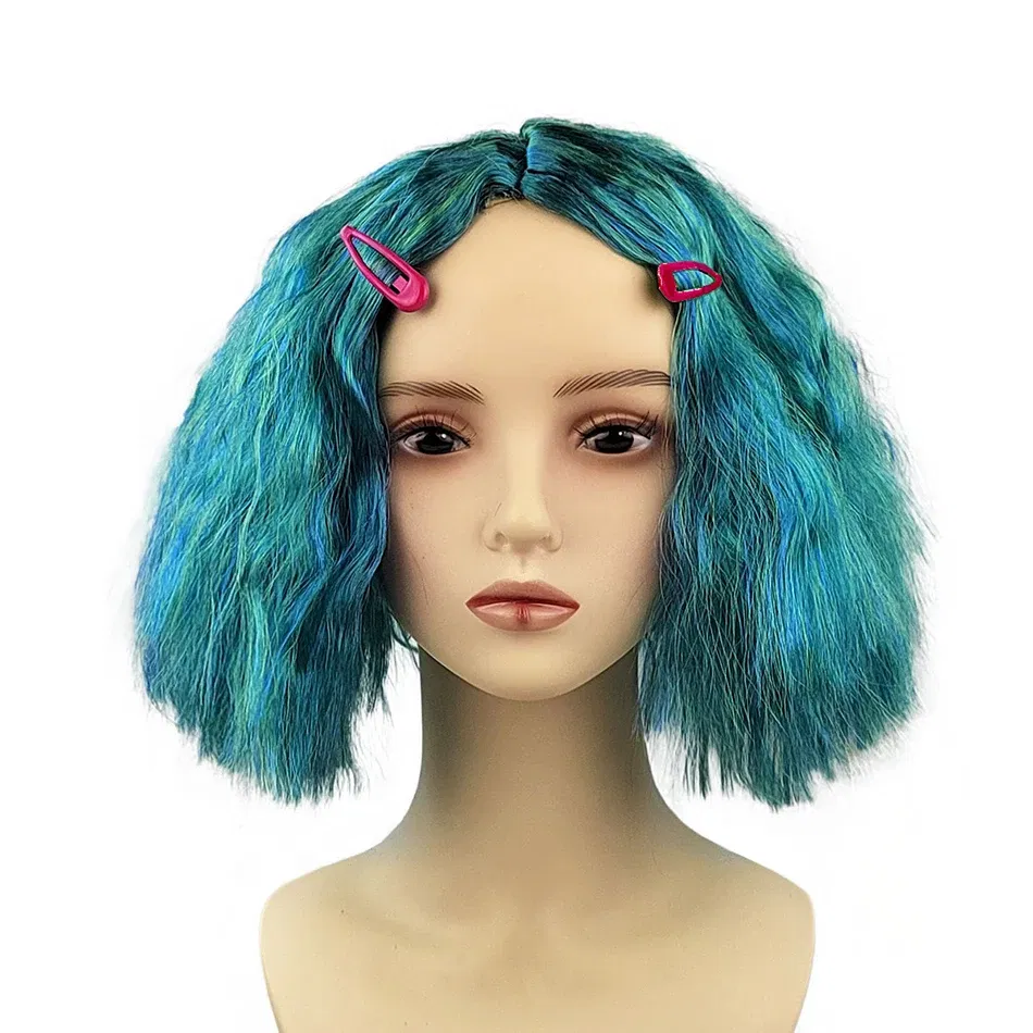 Color: Red - Exclusive Masquerade Joy Sadness Envy Disgust Multiple Styles Wig with Headpiece and Waterdrop Clips Elevate Your Costume Game