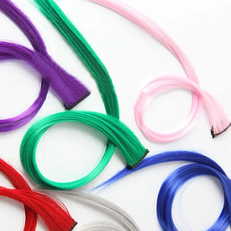 Color: Orange, Ships From: CHINA - Long Straight Hair Piece High Temperature Wire no Trace Matte Monochrome Fashion Wig for Women Girls